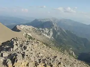 View of the Bridger Range looking south from the summit of Sacagawea Peak