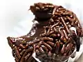 Close-up of a brigadeiro