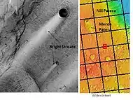 Bright Streaks in Syrtis Major caused by the wind, as seen by THEMIS.