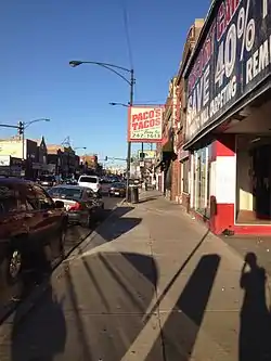 Street scene along Archer Avenue.