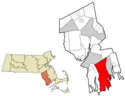 Location in Bristol County in Massachusetts