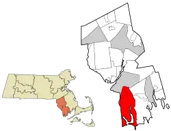 Location in Bristol County in Massachusetts