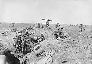 Image 44British infantry advance near Ginchy. Photo by Ernest Brooks. (from Western Front (World War I))