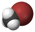 Spacefill model of bromomethane