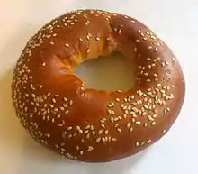 Ukrainian bublik topped with sesame