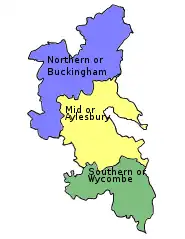 Map of parliamentary constituencies in Buckinghamshire 1885–1918