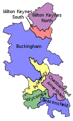 Map of parliamentary constituencies in Buckinghamshire 2010–present