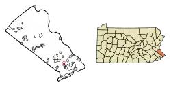 Location in Bucks County, Pennsylvania