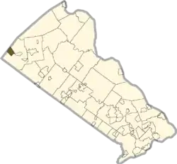 Location of Spinnerstown in Bucks County, Pennsylvania