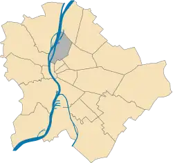 Location of District XIII in Budapest (shown in grey)