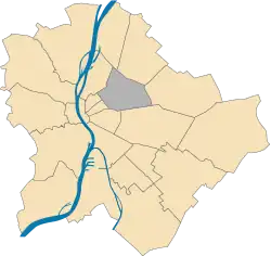 Location of District XIV in Budapest (shown in grey)