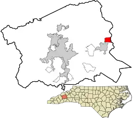 Location in Buncombe County and the state of North Carolina