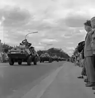 10th anniversary parade in Lübeck, 1961. Visible vehicles are Mowag MR 8s.