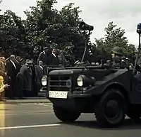 10th anniversary parade in Lübeck, 1961. The vehicle in the foreground is a DKW-Munga.