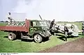 Drums of aviation fuel on a truck, WWII