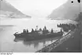 Engineers building a bridge across the Danube during a manoeuvre in 1931