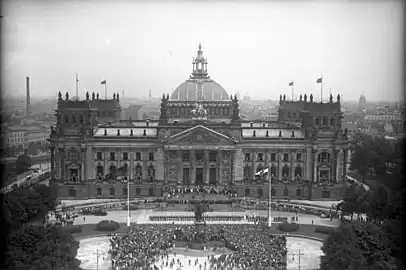 The Reichstag building, constitution celebration, 11 August 1932