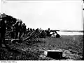 Schutztruppe machine gun detachment practicing with an MG 01 on a tripod mount in Deutsch-Ostafrika, between 1906 and 1918.