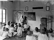 Classroom in a German East African school, c. March 1914