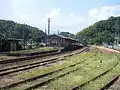 A view of the sidings north of the platform.