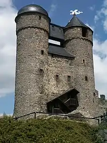 Double tower of the Greifenstein, Hesse, Germany