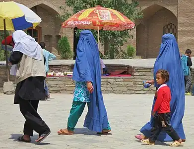 Burqa-clad women