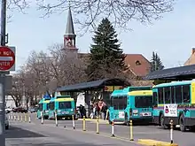 Image 22Mountain Line buses queue to pick up passengers in Missoula. (from Transportation in Montana)