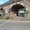 A pillbox under the Bushey Arches Railway Viaduct in Watford, overlooking the River Colne which formed part of the London Stop Line Outer.