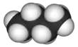 Space-filling model of the butane molecule