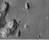 Buttes and layers in Aeolis quadrangle, as seen by MGS.