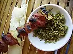 Cơm lam, rice cooked in a bamboo tube