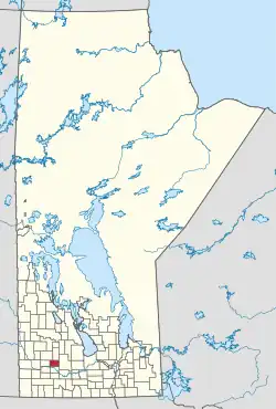 Location of Elton in Manitoba