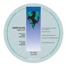 A light blue CD with a design of a horse silhouette in front of an aquamarine inverted triangle.