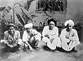 Muslim pilgrims from Palembang, Sumatra on their way to Mecca. Photographed by Snouck Hurgronje at the Dutch Consulate in Jeddah, 1884.