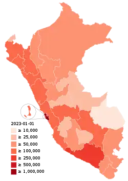 Departments with confirmed COVID-19 cases.