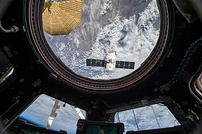 Dragon seen from the ISS cupola