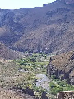 A river flowing through a canyon