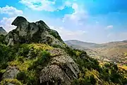 The "Cabeza de Condor" rock formation overlooking Ocra