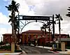 The arch sign at Robert J. Cabral Station in Stockton