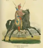 Claudio Linati (Italian)  Apache chief. Mexico 1828.