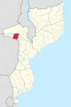 Cahora-Bassa District on the map of Mozambique