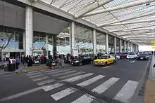 Curbside passenger pick up area at Terminal 3 Cairo International Airport, Egypt