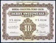 Certificate-like sweepstake ticket