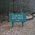 Thumbnail image of entrance sign for Calvin Price State Forest