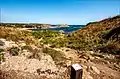 Camí de Cavalls sign. Stage 2, on the way to Cala des Tamarells del Sud.