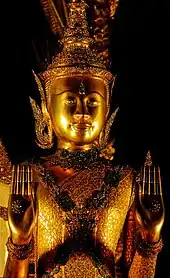 Golden Maitreya Buddha weighing 90 Kg and dressed with 9584 diamonds 1906-1907.