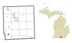 Location within Hillsdale County