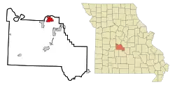 Location of Village of Four Seasons, Missouri