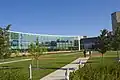 Lawrence Tech's redesigned quad and the Taubman Center.