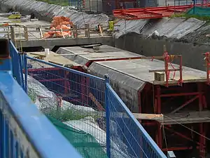 Cut and cover construction on Cambie Street between 41st and 49th Avenue, June 7, 2007